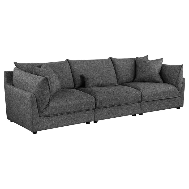 Tomasina - Modular Sofa With Cushions And Padded Arms - Black by HouseOfZazla