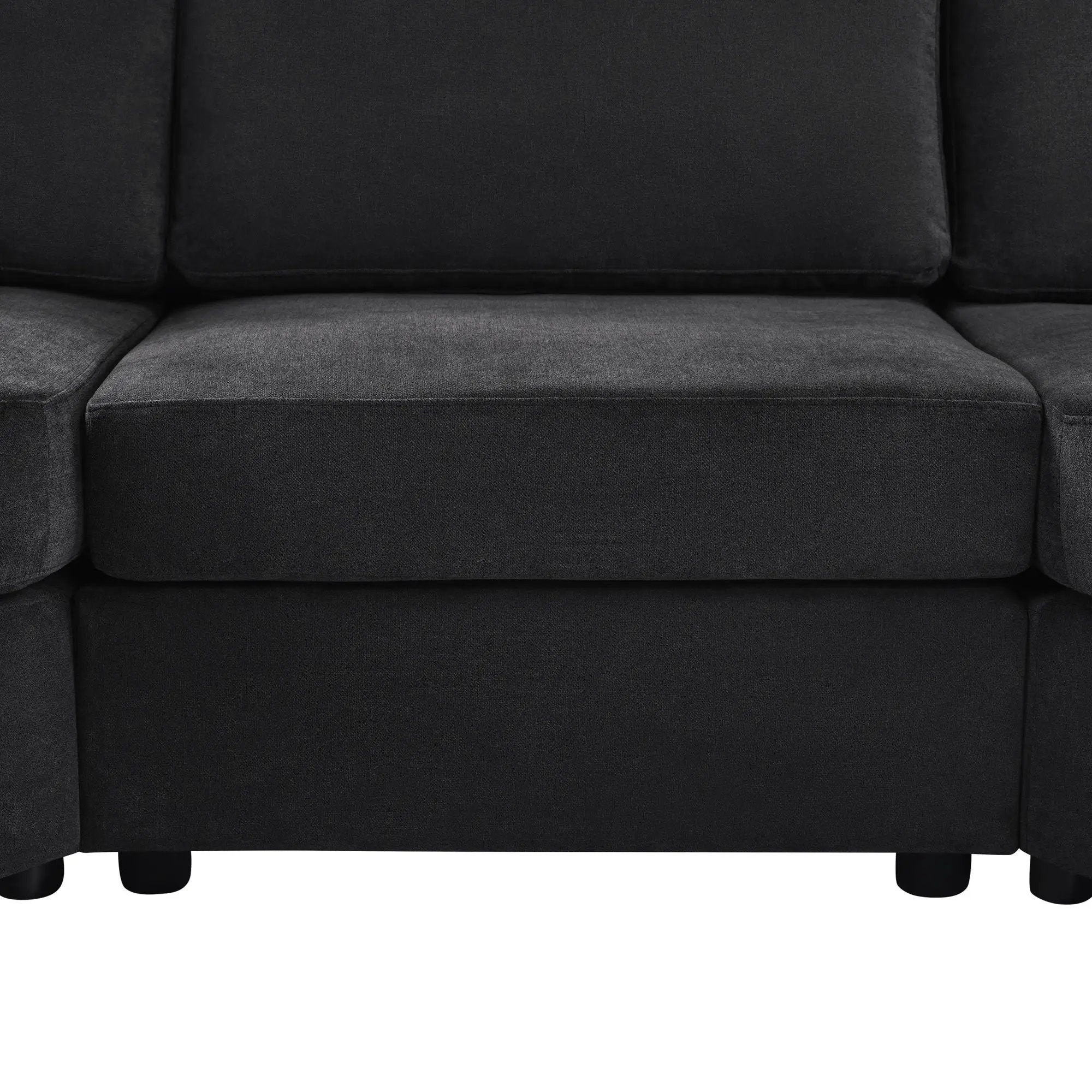 Modern 3 Seater Upholstered Sofa With Curved Design by HouseOfZazla