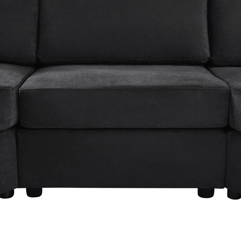 Modern 3 Seater Upholstered Sofa With Curved Design by HouseOfZazla