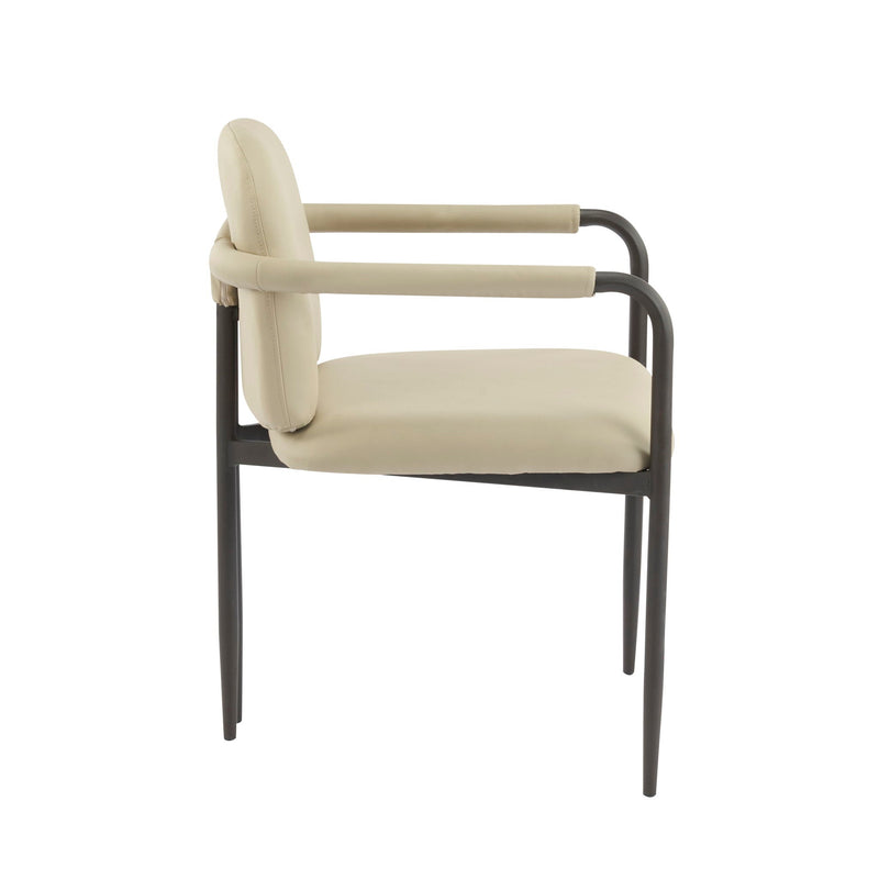 Modern Dining Chair Set of 2 with Iron Frame - Espresso / Khaki by HouseOfZazla