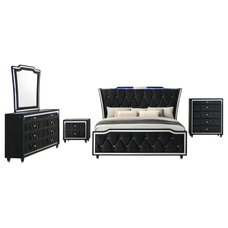 Lorient 5-piece Queen Bedroom Set Black by Unique Piece Furniture