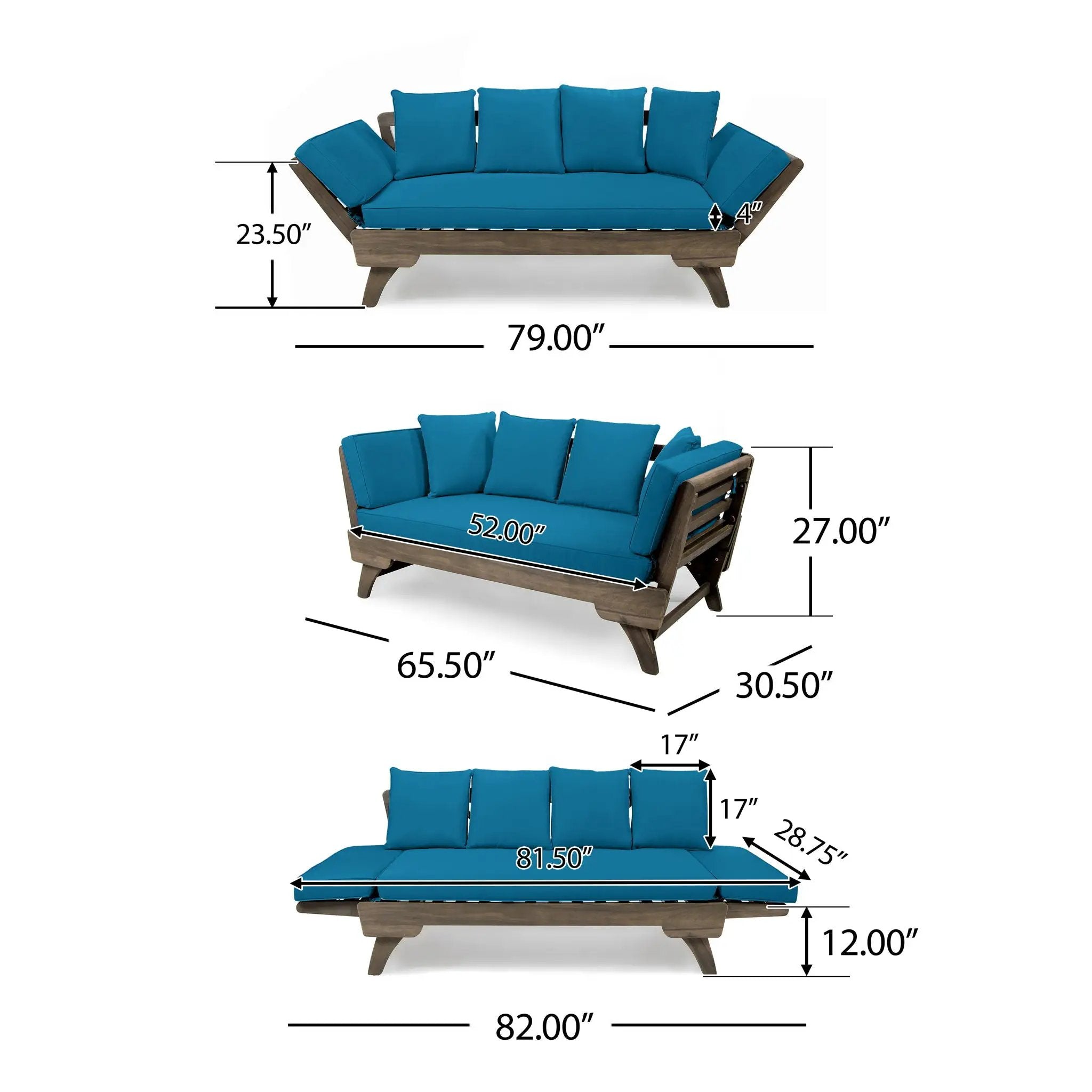 Ottavio Convertible Sofa Daybed With Water Resistant Cushions by HouseOfZazla