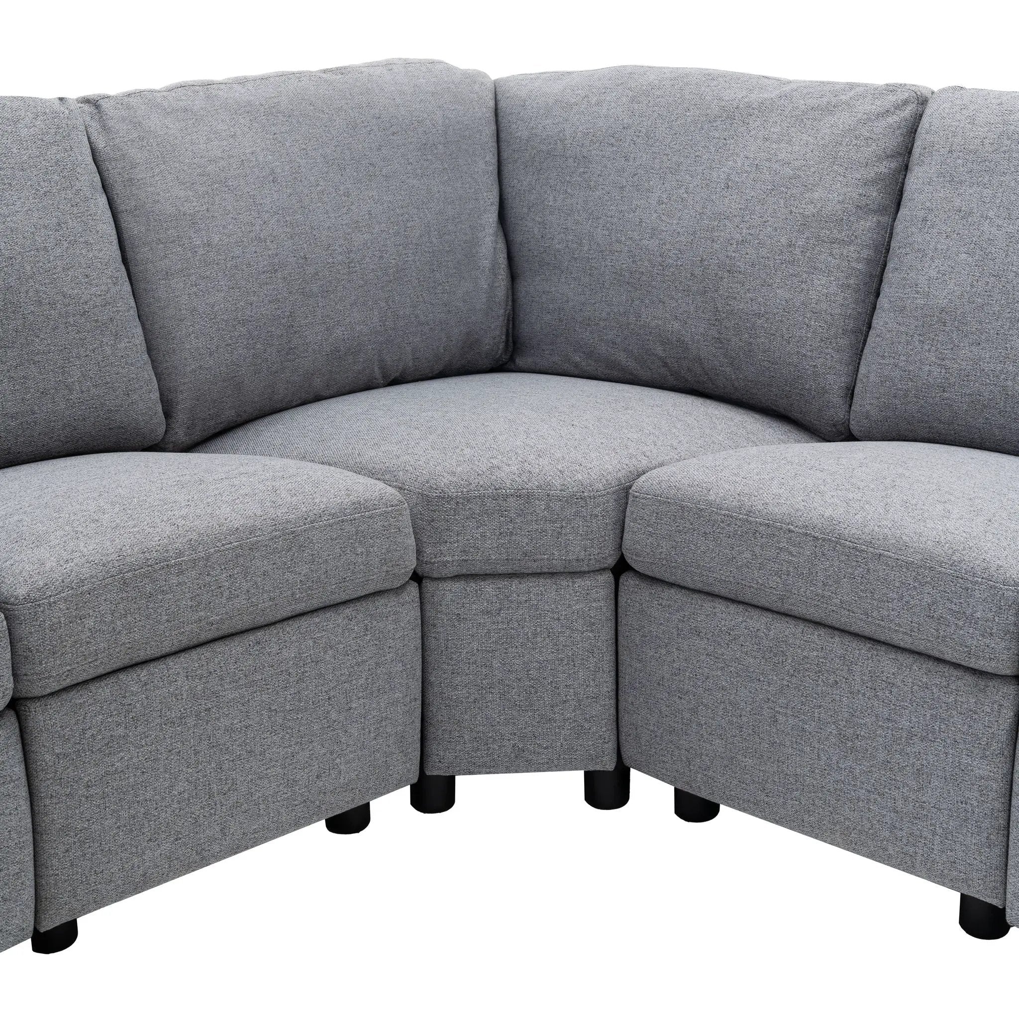 Power Recliner Sectional Sofa Home Theater Reclining Sofa With Two USB Ports, Two Storage Drawers For Living Room by HouseOfZazla