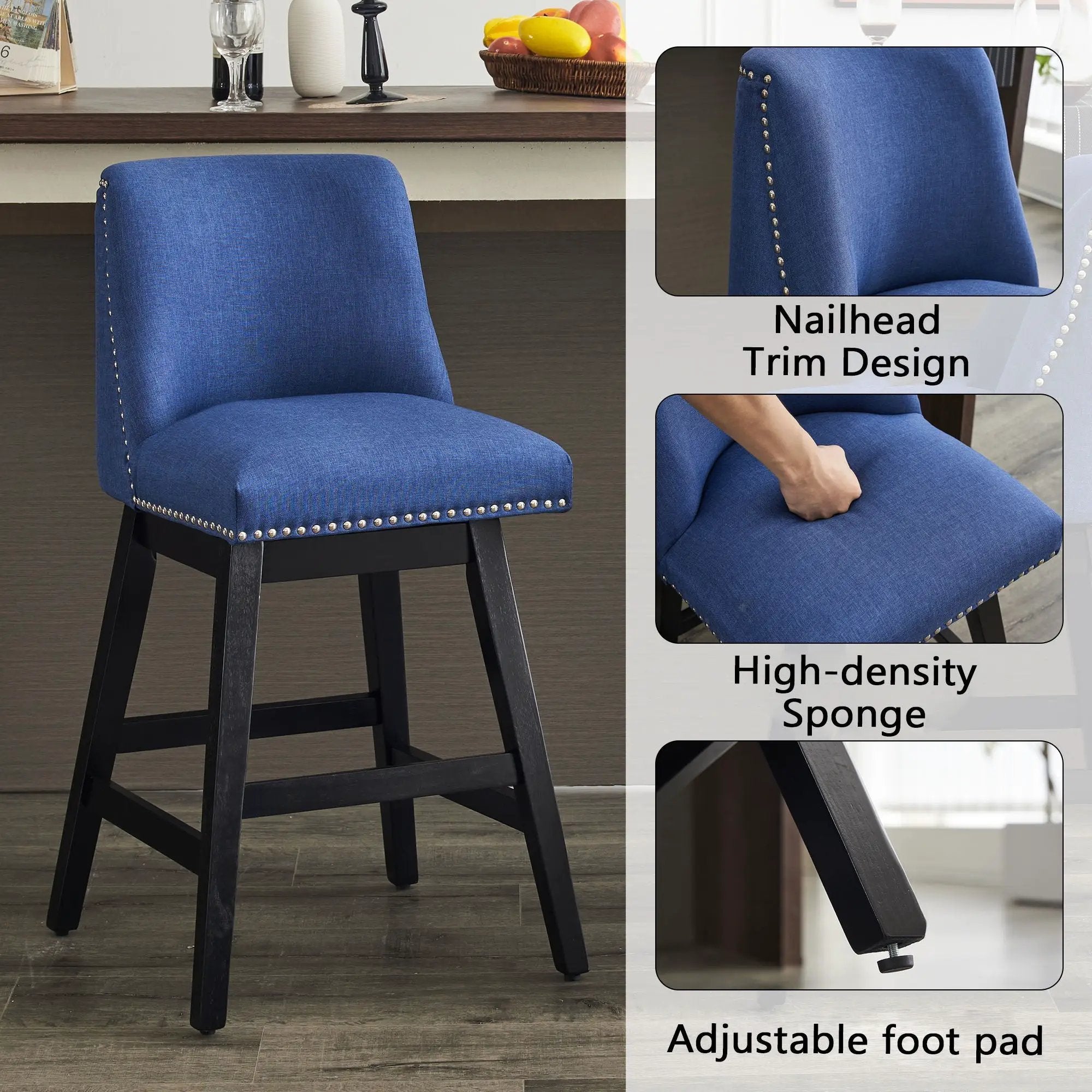 Upholstered Swivel Bar Stool by Unique Piece Furniture