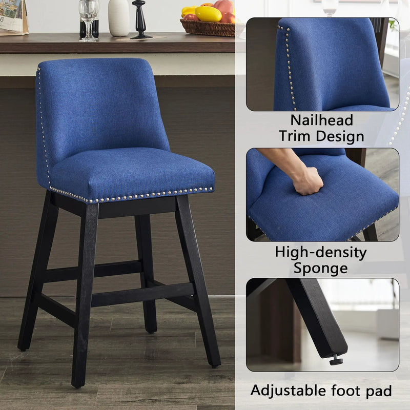 Upholstered Swivel Bar Stool by HouseOfZazla