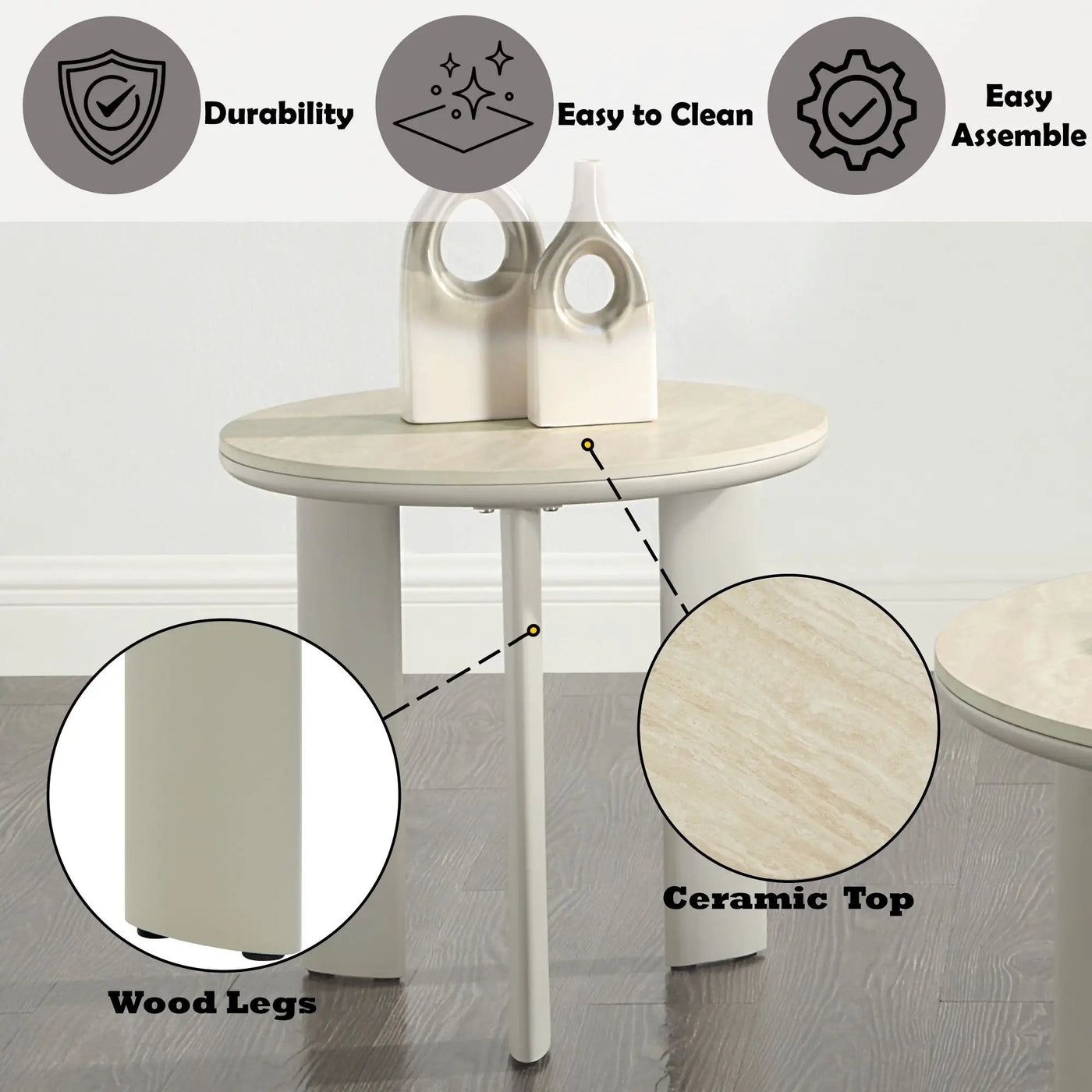 Ingram - Ceramic Top Table by Unique Piece Furniture
