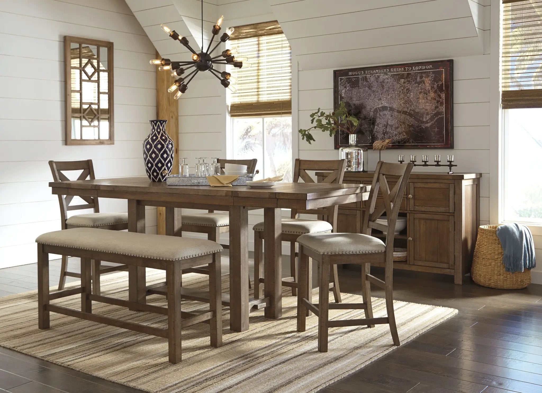 Moriville - Rectangular Dining Room Counter Extension Table - Grayish Brown by Unique Piece Furniture