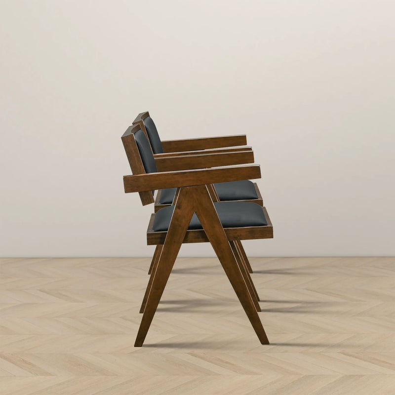 Athena - Dining Chair (Set of 2) - Black / Brown by HouseOfZazla