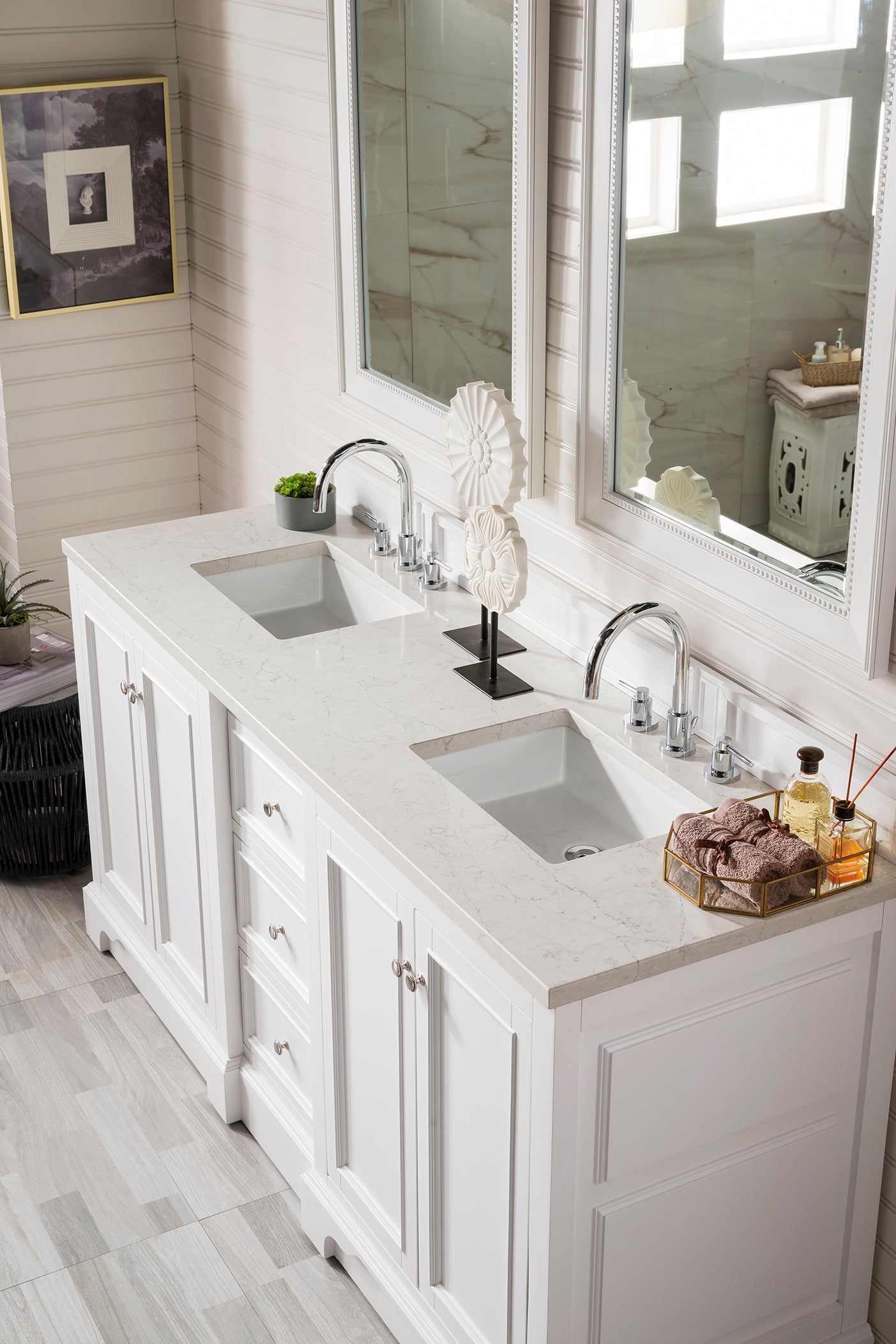 James Martin De Soto 72" Double Bathroom Vanity, Bright White, view 28