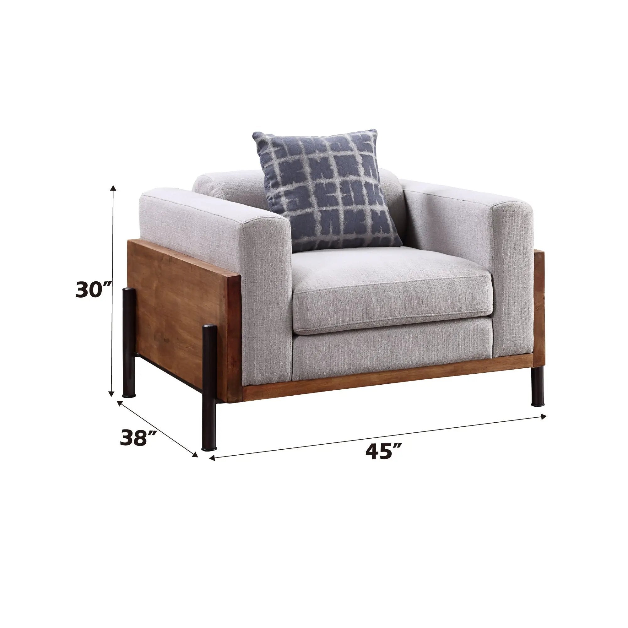 Pelton - Chair With 1 Toss Pillows - Walnut by Unique Piece Furniture