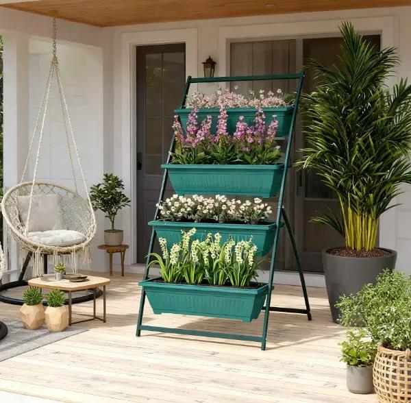 4-Tier Vertical Raised Garden Planter with 4 Boxes by HouseOfZazla
