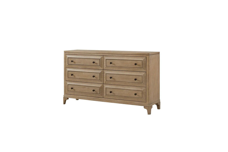 Queen Canopy Bedroom Set With A 2 Drawer Nightstand A Dresser With Poster Mirror And A Door Chest - Sand by HouseOfZazla