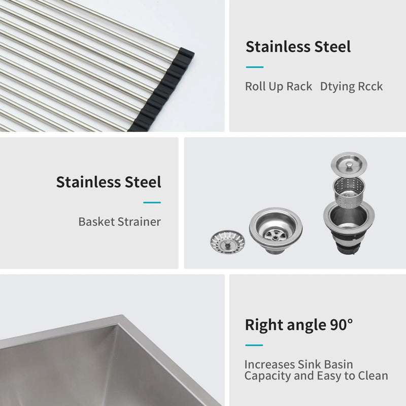 Modern Double Bowl Undermount Sink Design With 10" Deep Basins by HouseOfZazla
