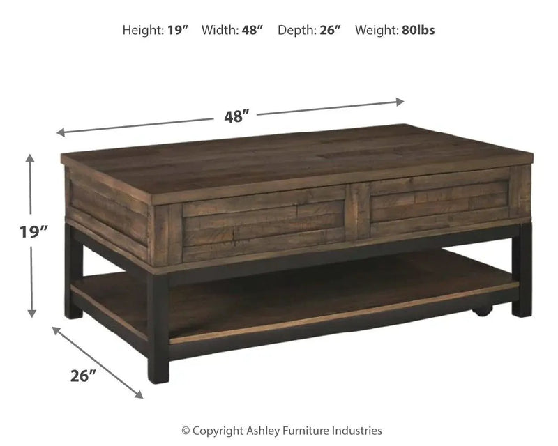 Johurst - LIFT TOP COCKTAIL TABLE - Grayish Brown by Unique Piece Furniture