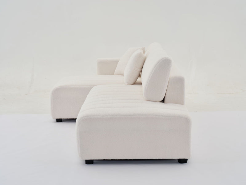 Jessica - Lamb Wool Sectional Sofa With Chaise, Versatile Configuration by HouseOfZazla
