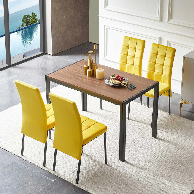5 Piece Dining Set Including High Back Nordic Dining Chair & Creative Design Dining Table by HouseOfZazla