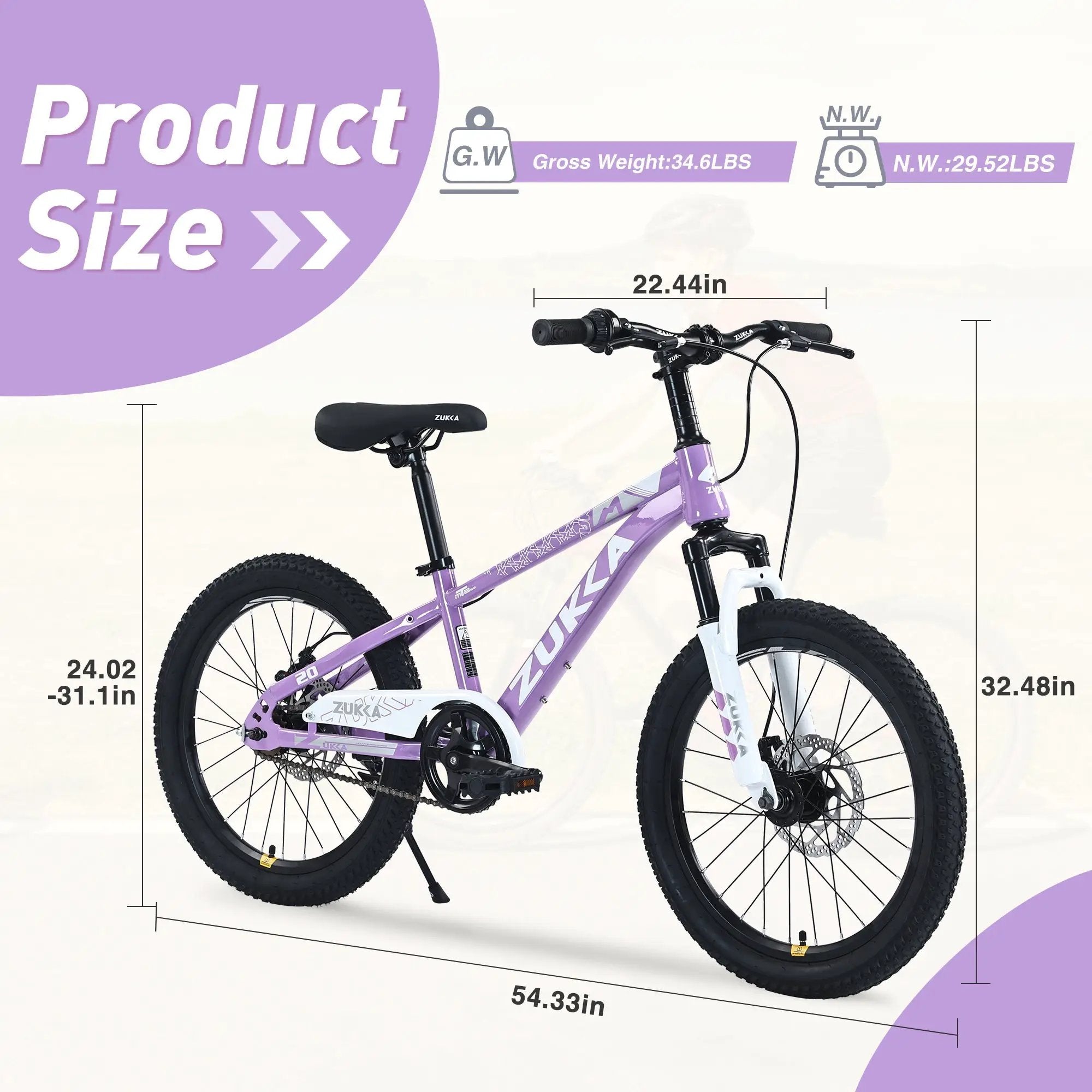 ZUKKA 20 Inch Mountain Bike for Boys and Girls (Ages 7-10) by HouseOfZazla