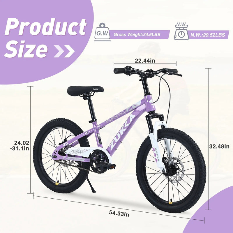 ZUKKA 20 Inch Mountain Bike for Boys and Girls (Ages 7-10) by HouseOfZazla