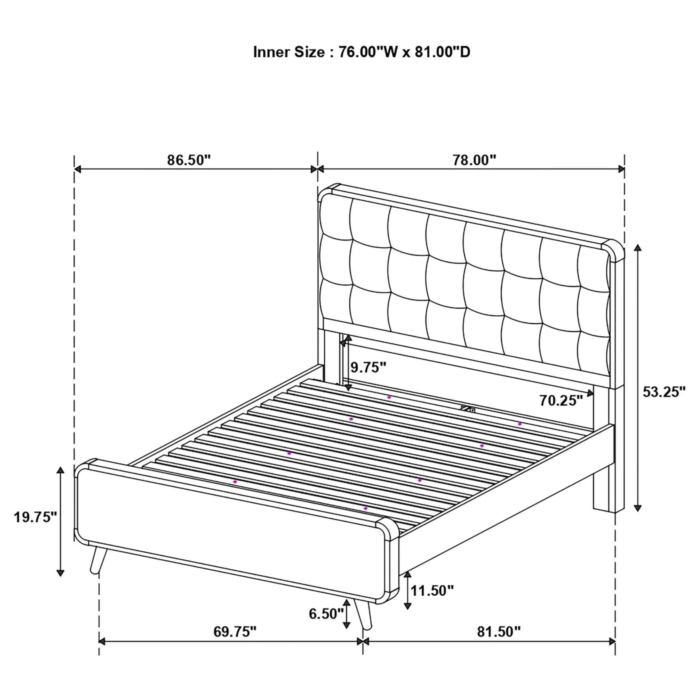Carson Carrington - Platform Bed With Tufted Upholstery by HouseOfZazla