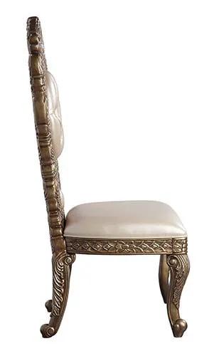 Constantine - Side Chair (Set of 2) - Synthetic Leather , Brown & Gold by Unique Piece Furniture