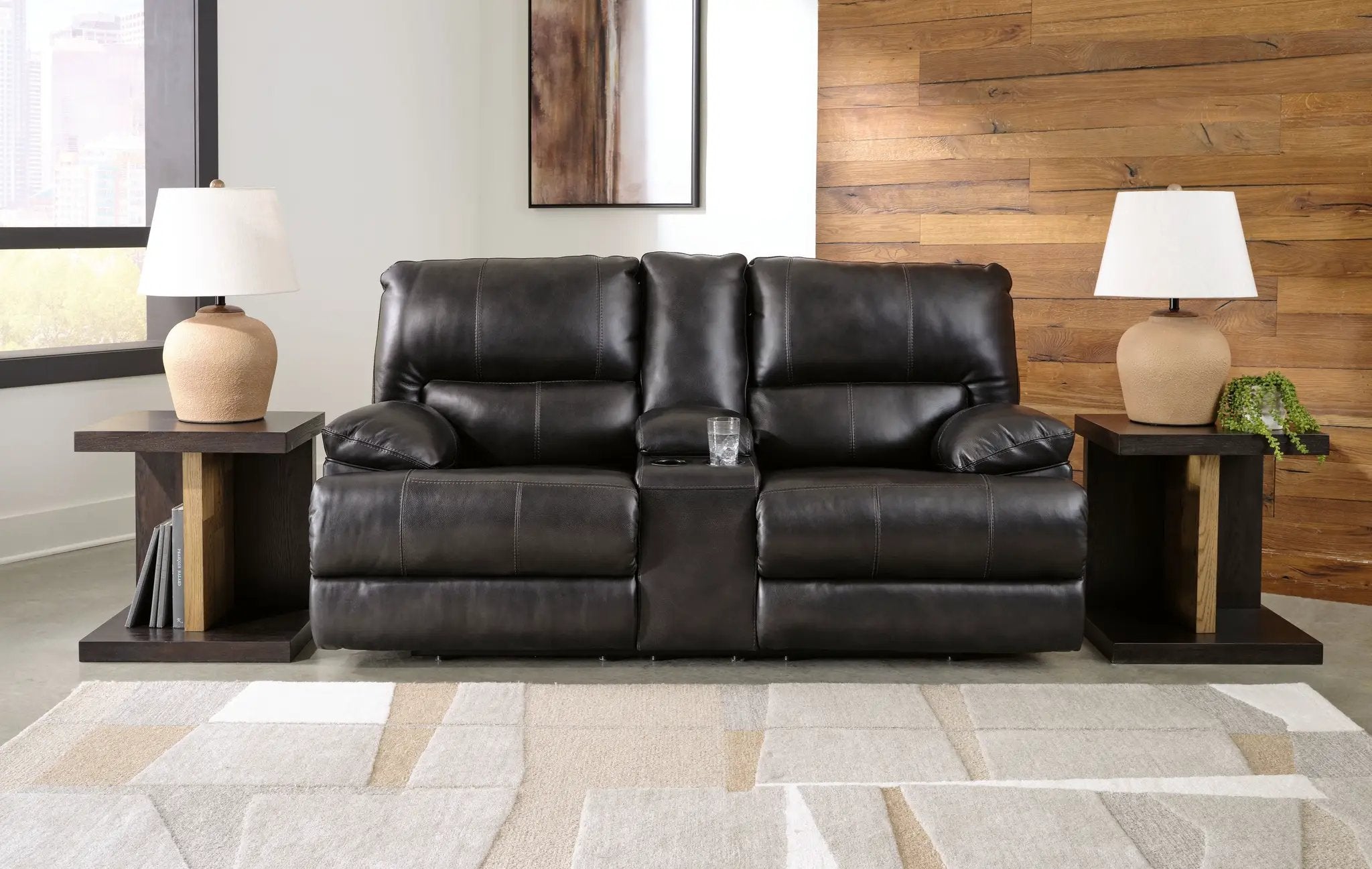 Mountainous - Power Reclining Loveseat With Console /Adj Headrest - Eclipse by Unique Piece Furniture