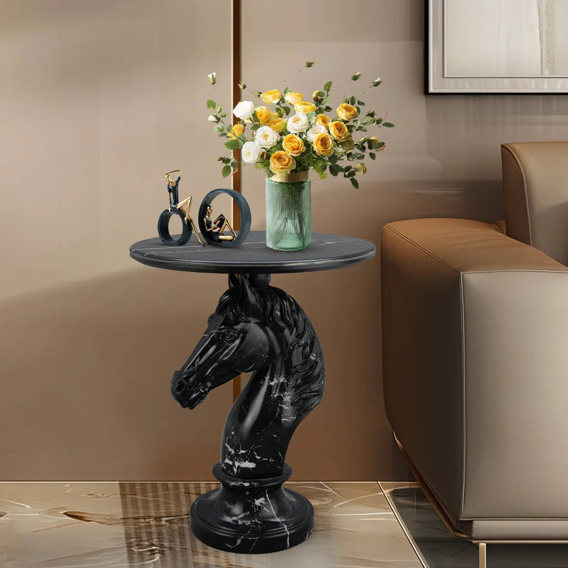 Horse Head Accent Table Animal Statue End Table by HouseOfZazla