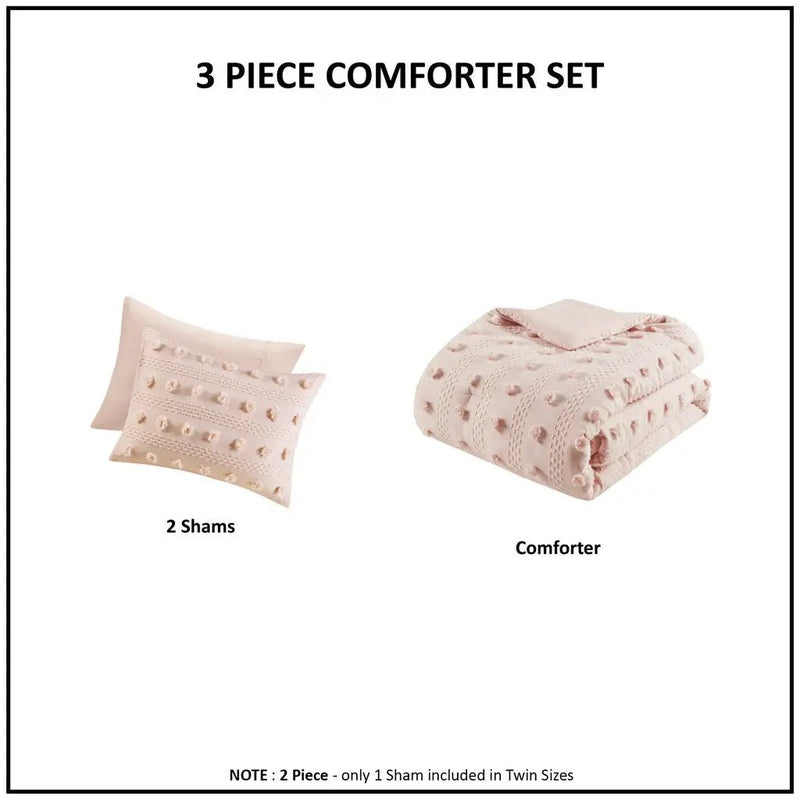 Full/Queen Clip Jacquard Comforter Set by HouseOfZazla