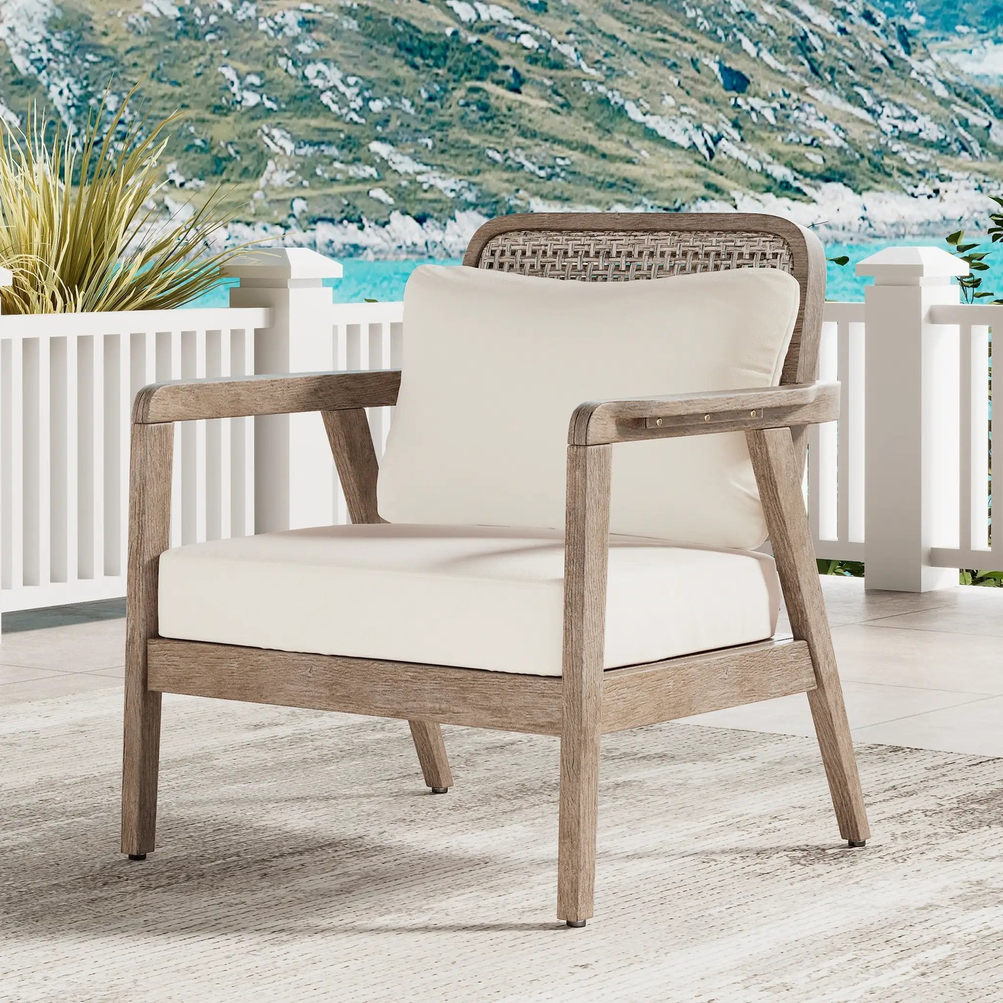 Outdoor Acacia Wood Patio Club Chair by HouseOfZazla