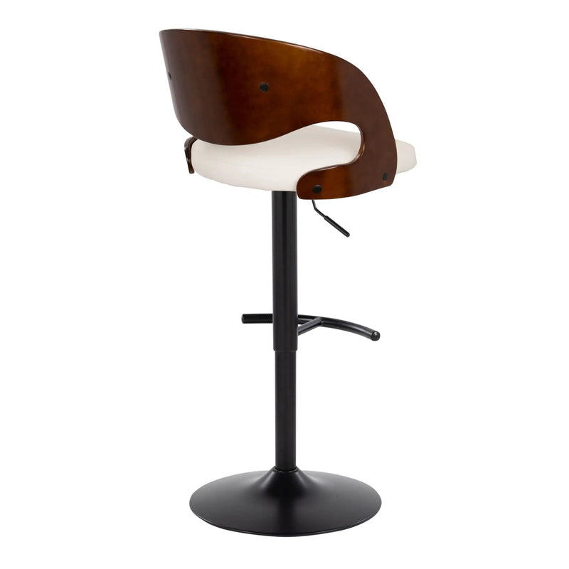 Pino - Mid Century Modern Adjustable Barstool With Swivel With Rounded T Footrest (Set of 2) by Unique Piece Furniture