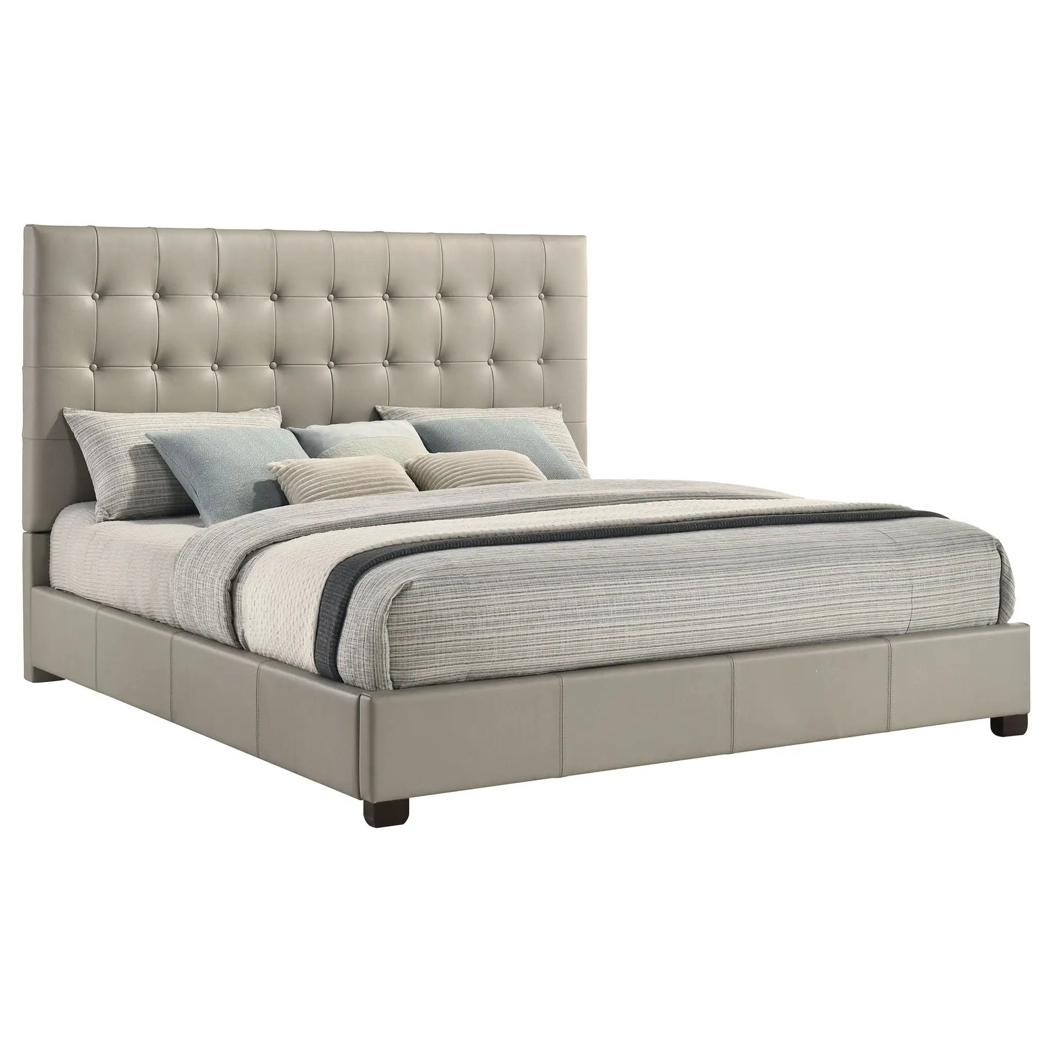 Medley Genuine Leather Eastern King Platform Bed Tan by Unique Piece Furniture