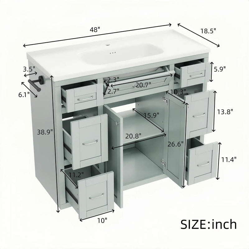 48" Mint Green Bathroom Vanity by HouseOfZazla