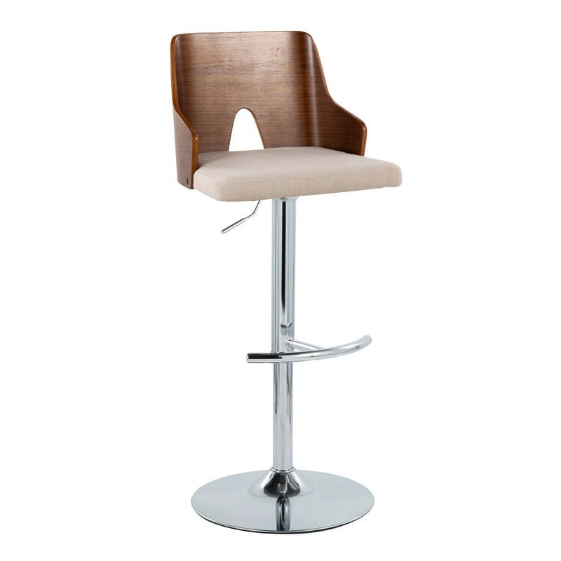 Ariana - Mid Century Modern Adjustable Barstool Stool With Swivel With Rounded T Footrest (Set of 2) by Unique Piece Furniture