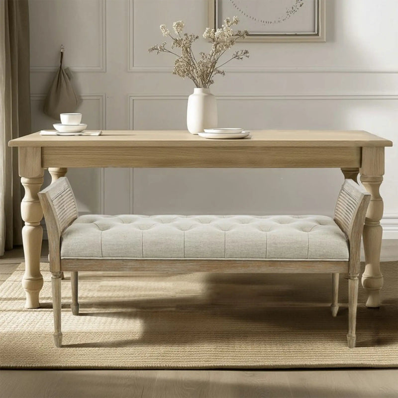 Accent Bench With Arm - Natural by Unique Piece Furniture