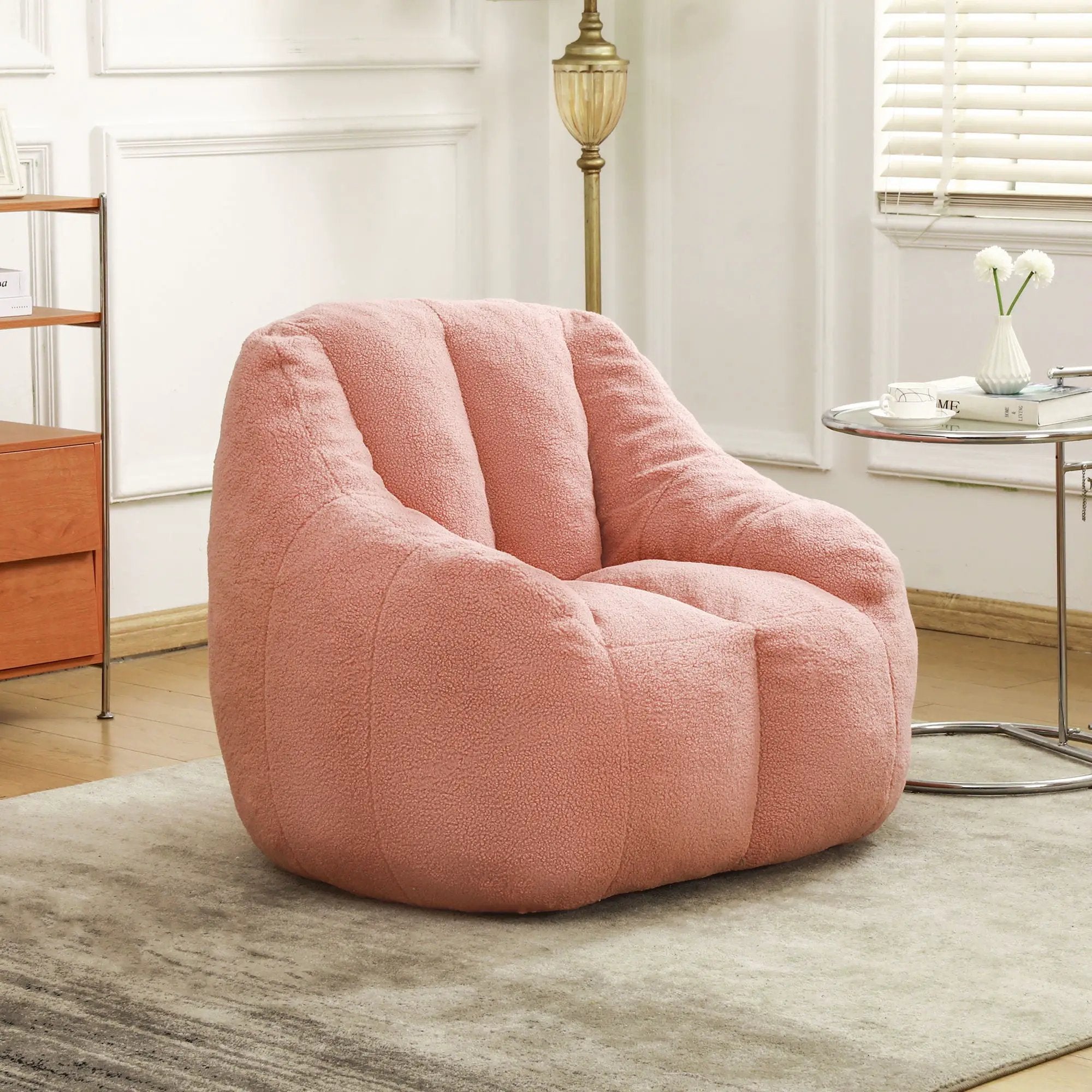Comfy Bean Bag Chair With Memory Foam Filler, Tufted Soft by Unique Piece Furniture