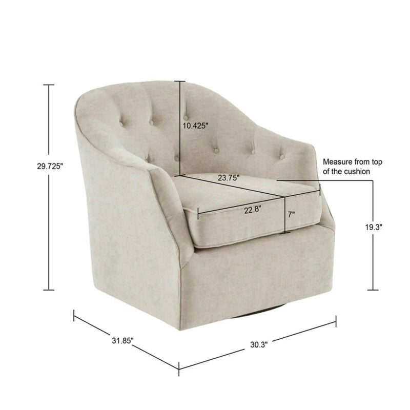 Calvin - Swivel Chair With 360 Degree Rotation - Beige by HouseOfZazla