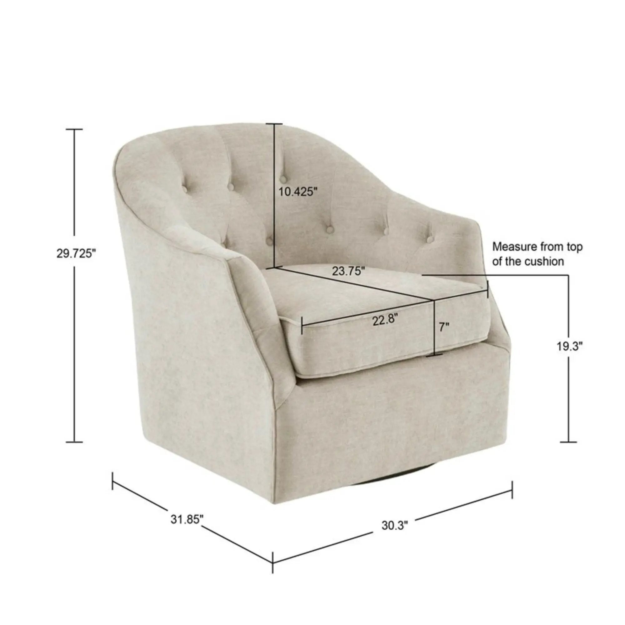 Calvin - Swivel Chair With 360 Degree Rotation - Beige by Unique Piece Furniture