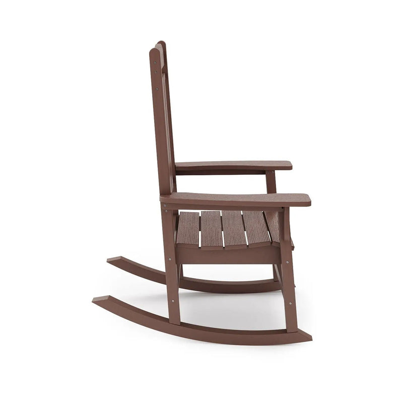 Traditional Porch Rocker Classic HDPE Poly Lumber For Porch, Patio, And Garden Comfort by Unique Piece Furniture