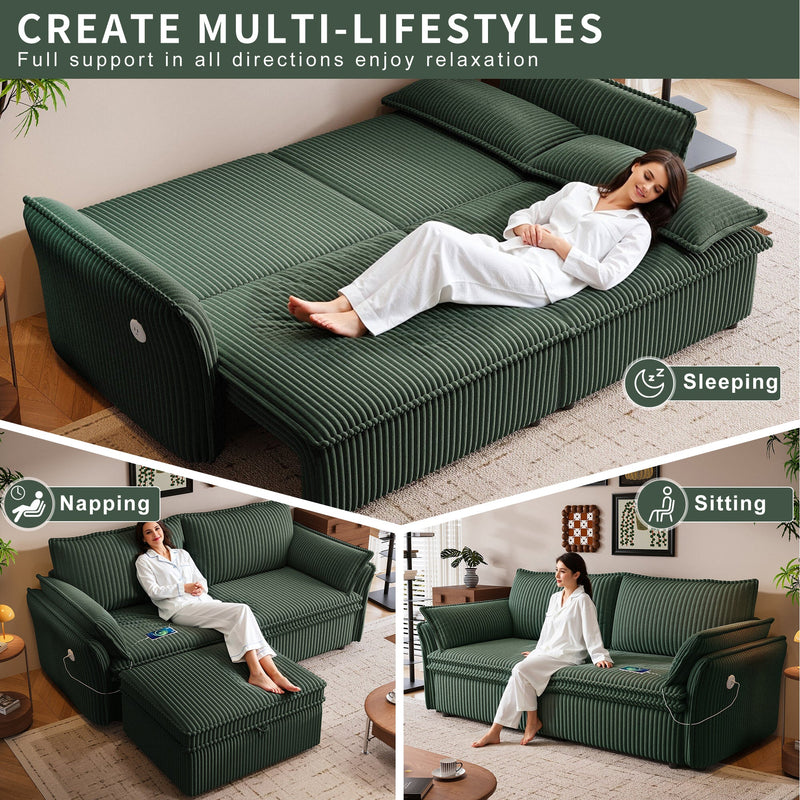 Multi-Functional 85-Inch Convertible Sofa Bed by HouseOfZazla