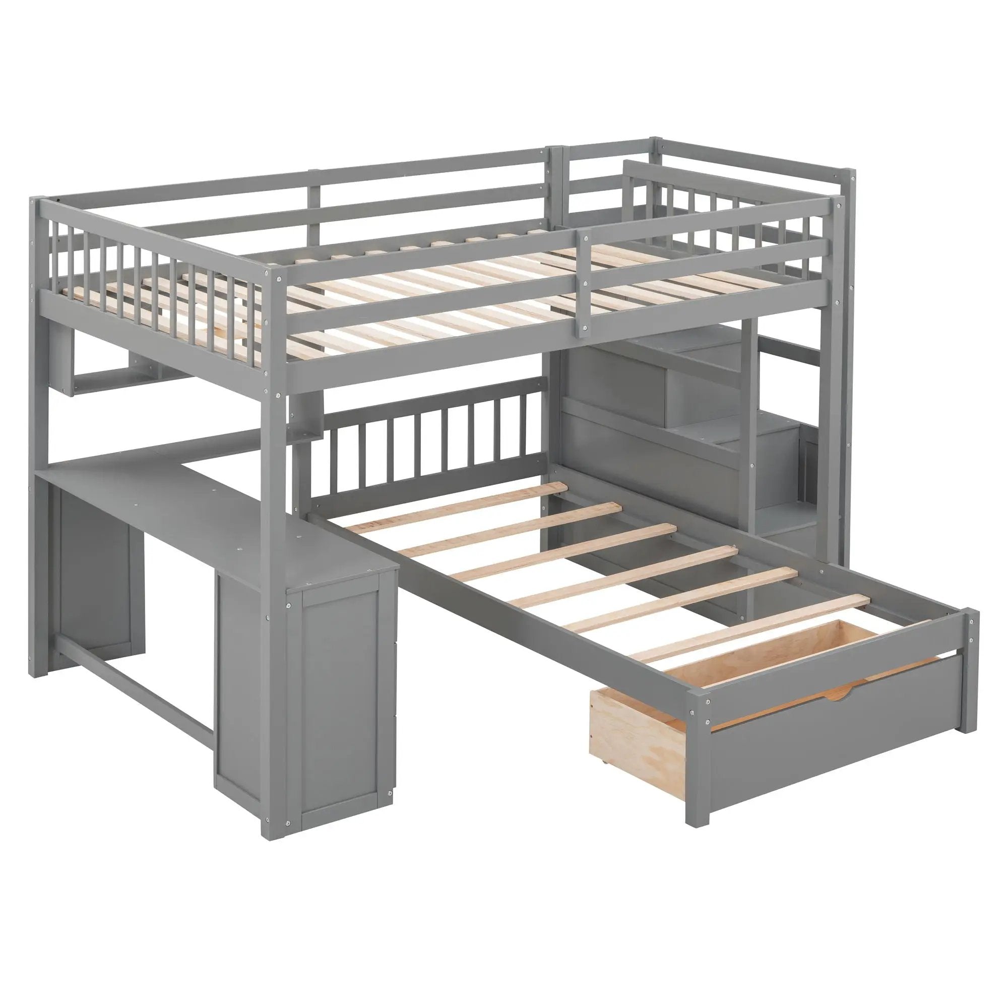 Bunk Bed With Desk, Drawers And Shelves by Unique Piece Furniture