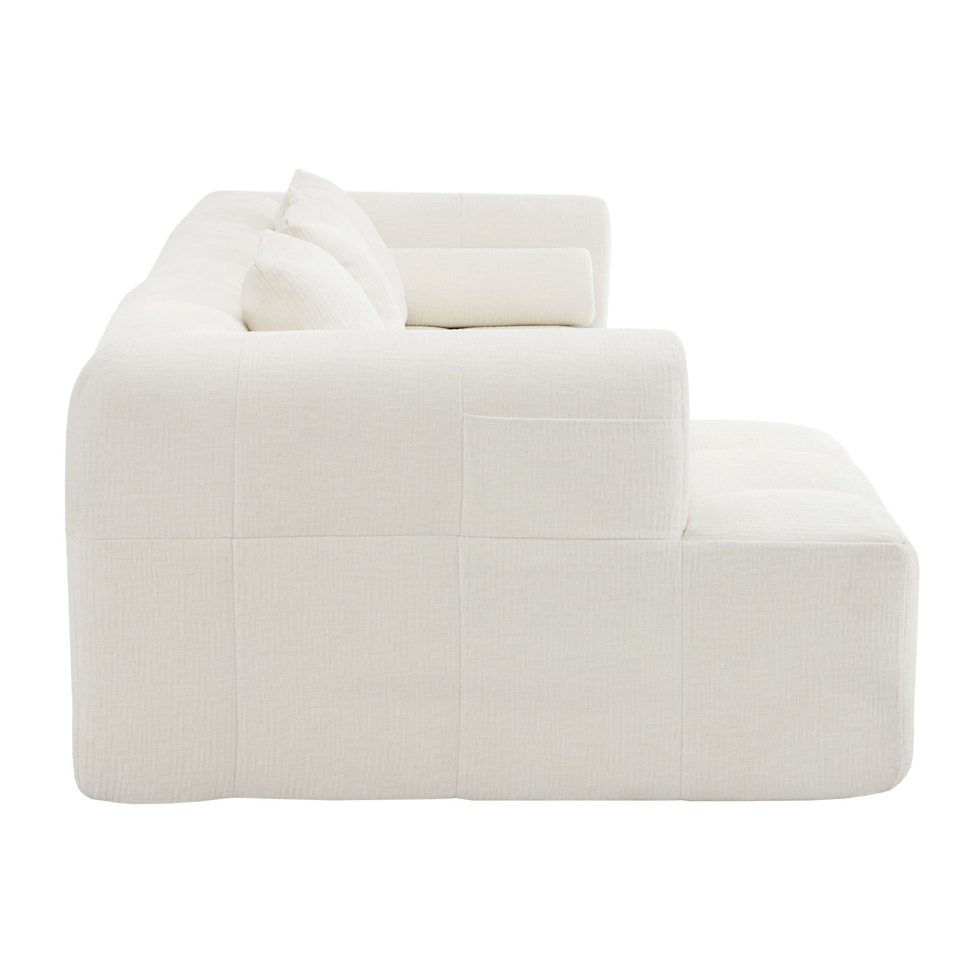 Sectional Free Combined Sofa With 2 Side Pockets by HouseOfZazla