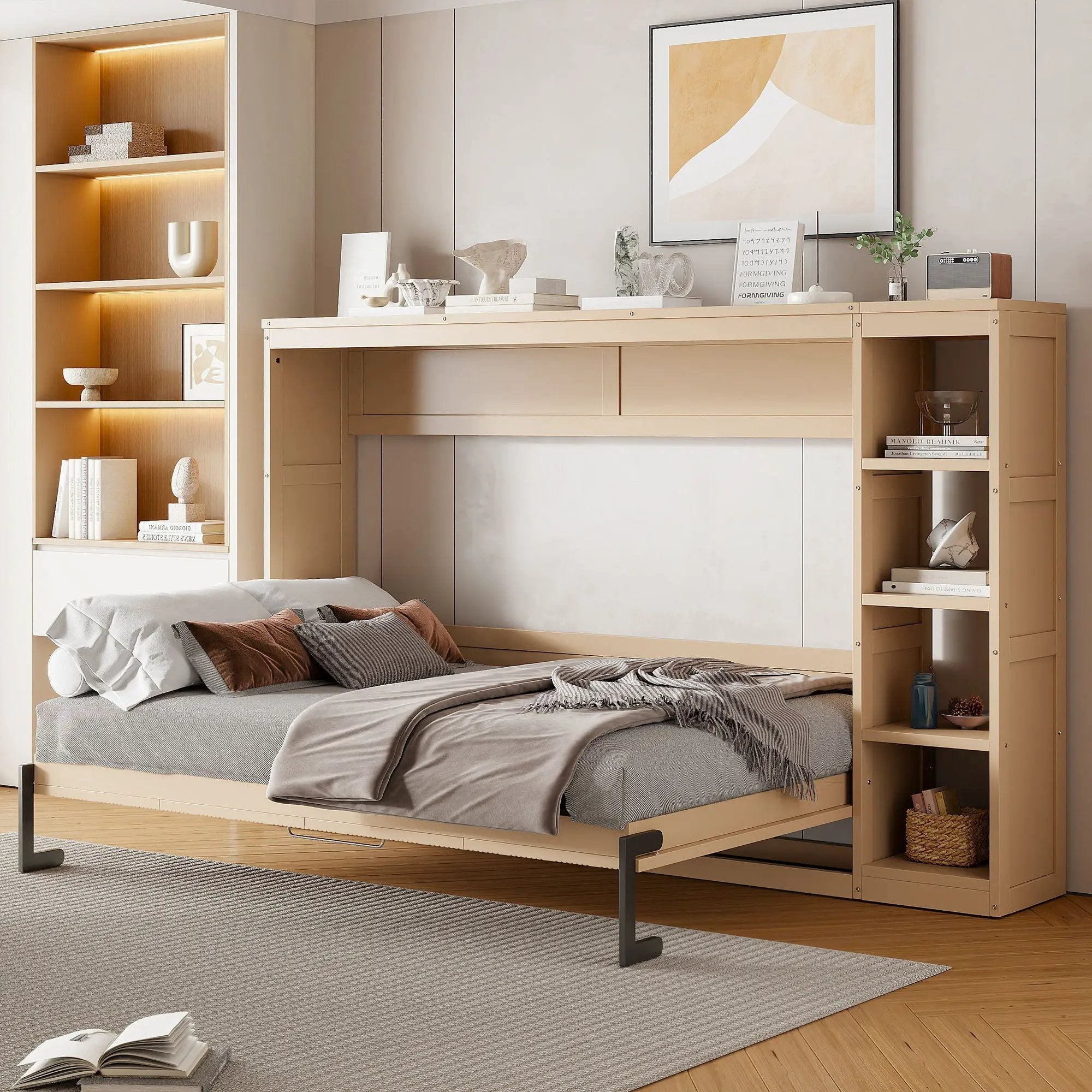 Murphy Bed With Bookshelf And Storage by Unique Piece Furniture