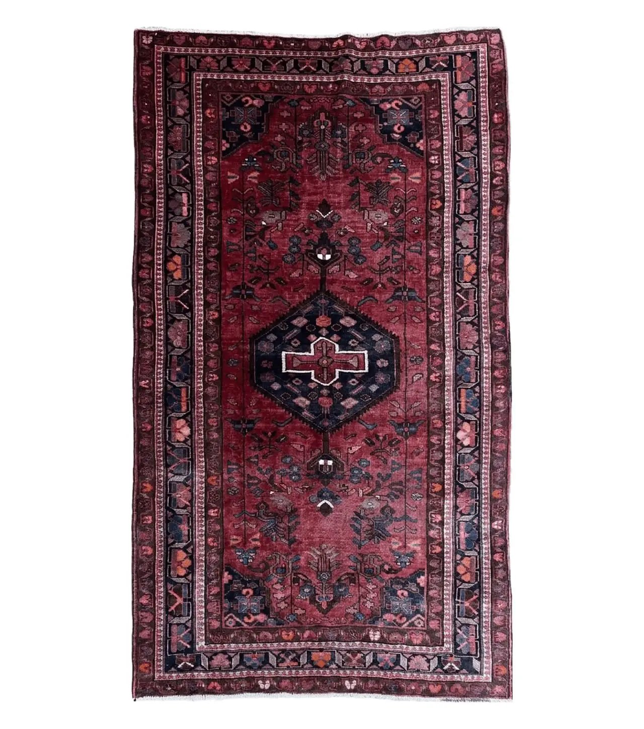 5.5 X 10 Handmade Wool Tribal Gallery Rug Wide Runner Corridor Rug Floral Red by Jewel Rugs
