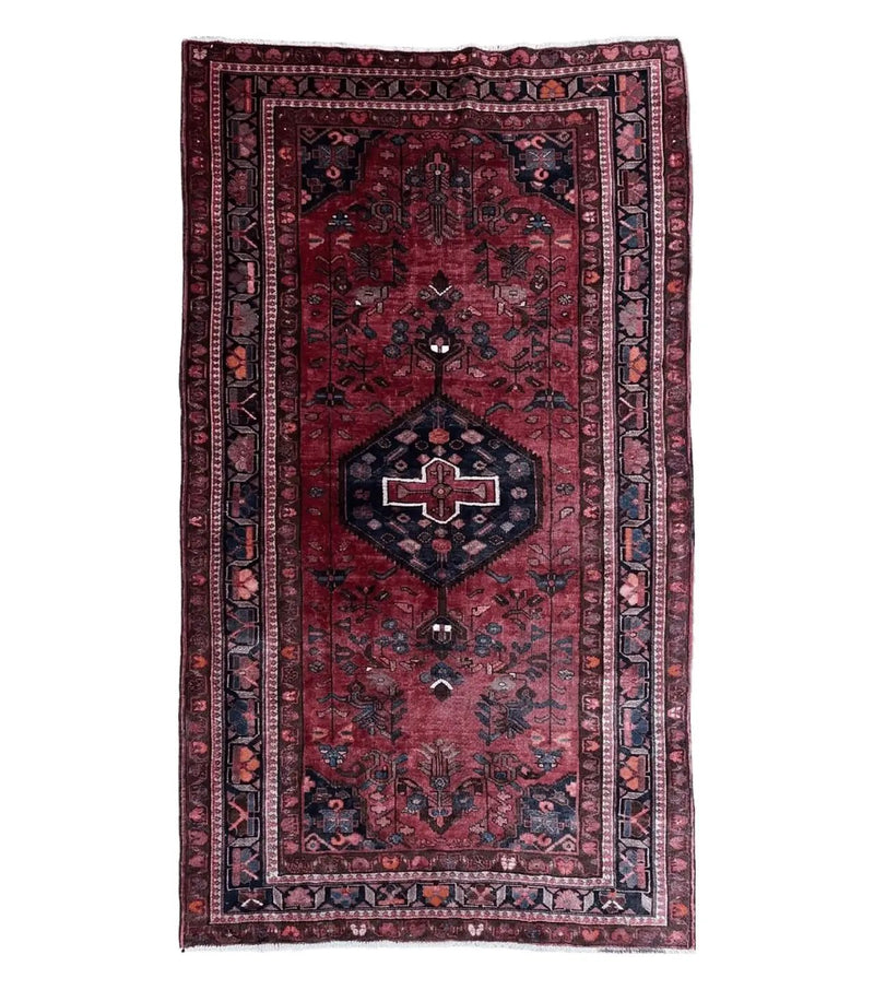 5.5 X 10 Handmade Wool Tribal Gallery Rug Wide Runner Corridor Rug Floral Red by Jewel Rugs
