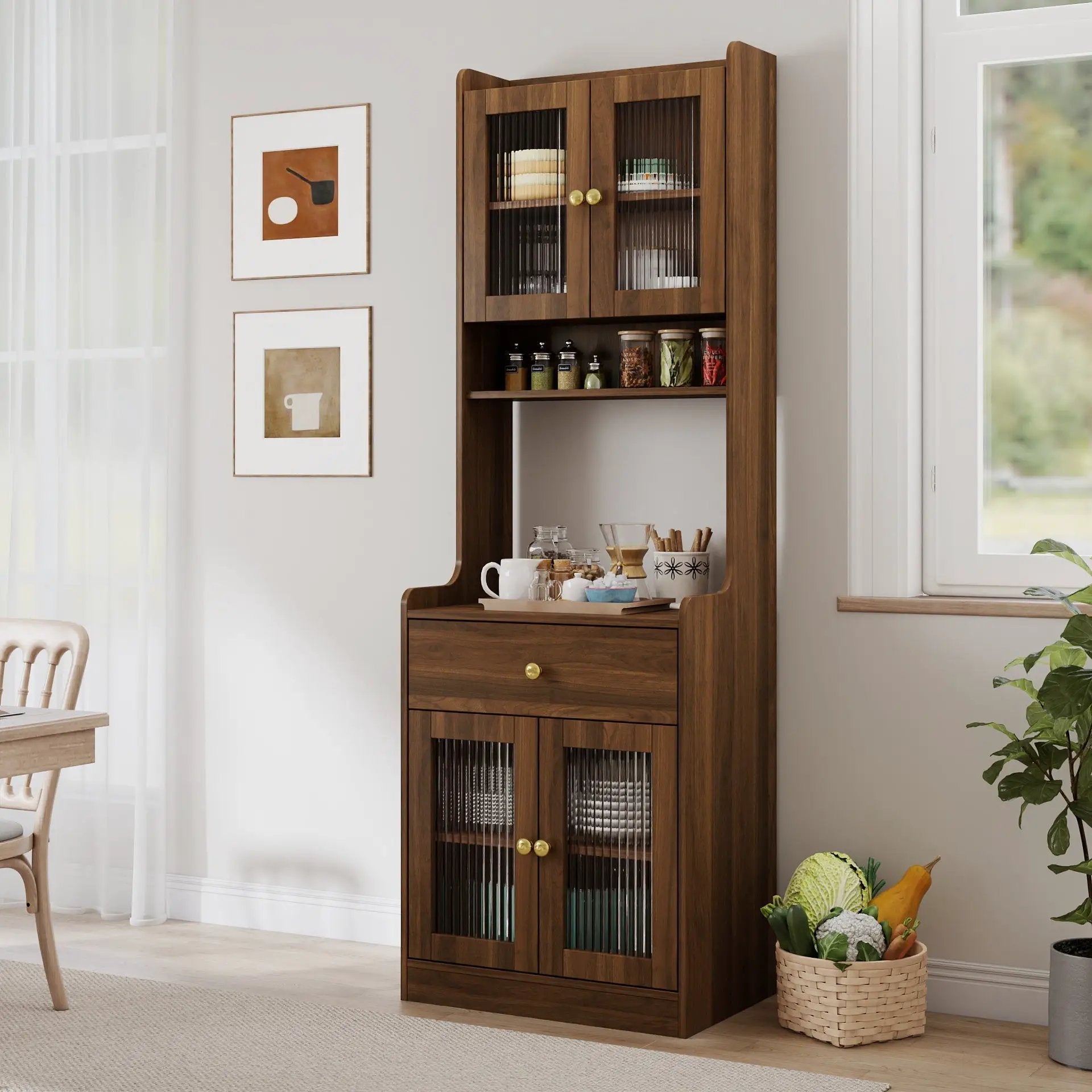 Kitchen Pantry Hutch Storage Cabinet Farmhouse Style by HouseOfZazla