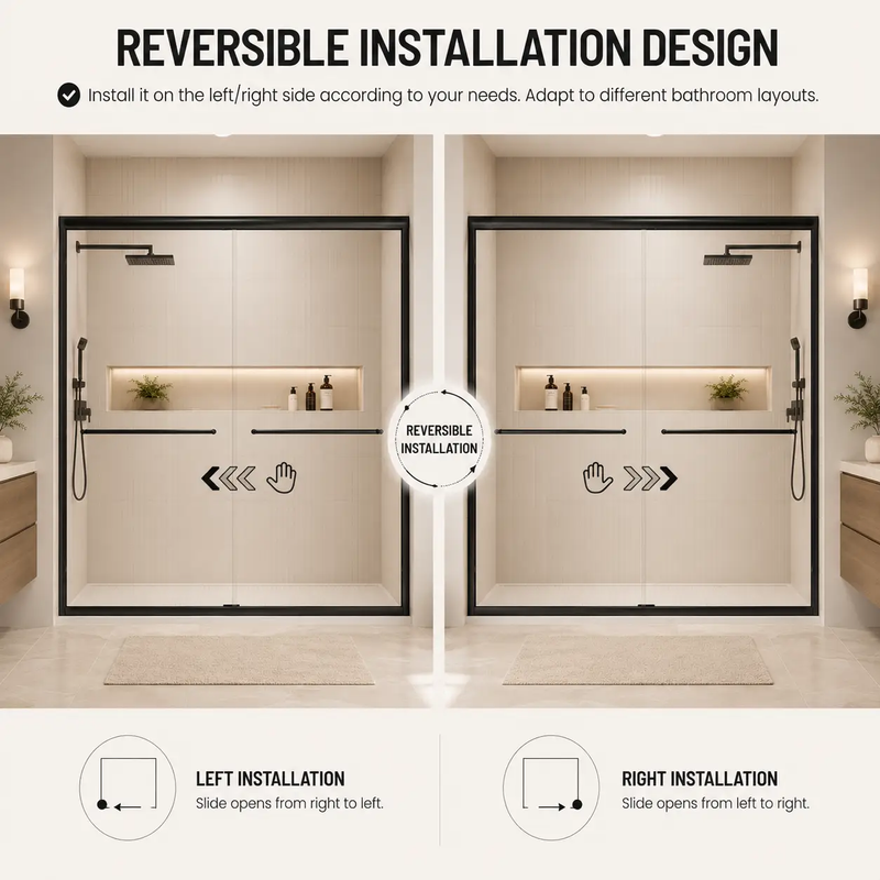 44-48" W x 76" H Framed Double Sliding Shower Door by HouseOfZazla