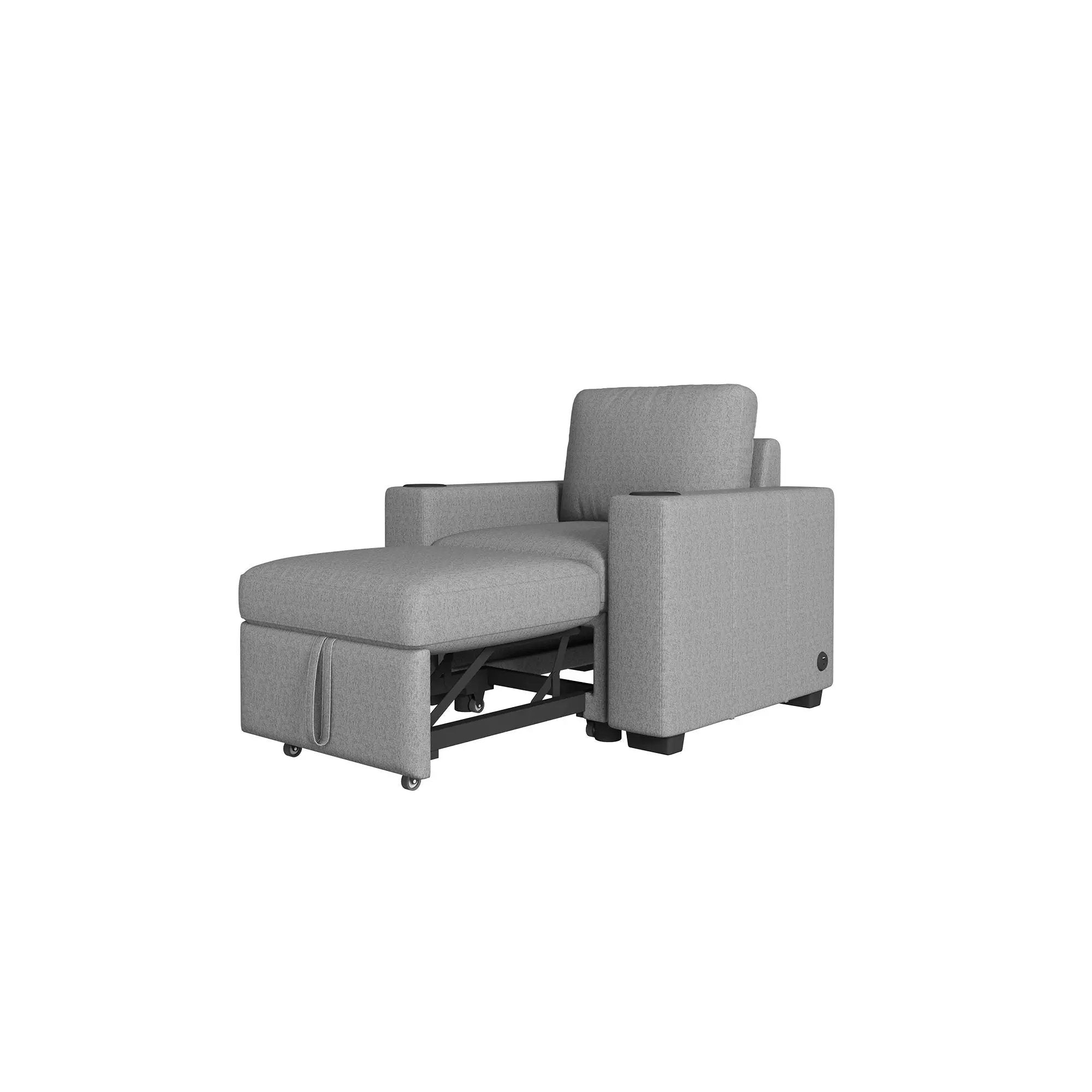 Single Pull Out Sofa Bed With USB Ports And Cup Holders by Unique Piece Furniture