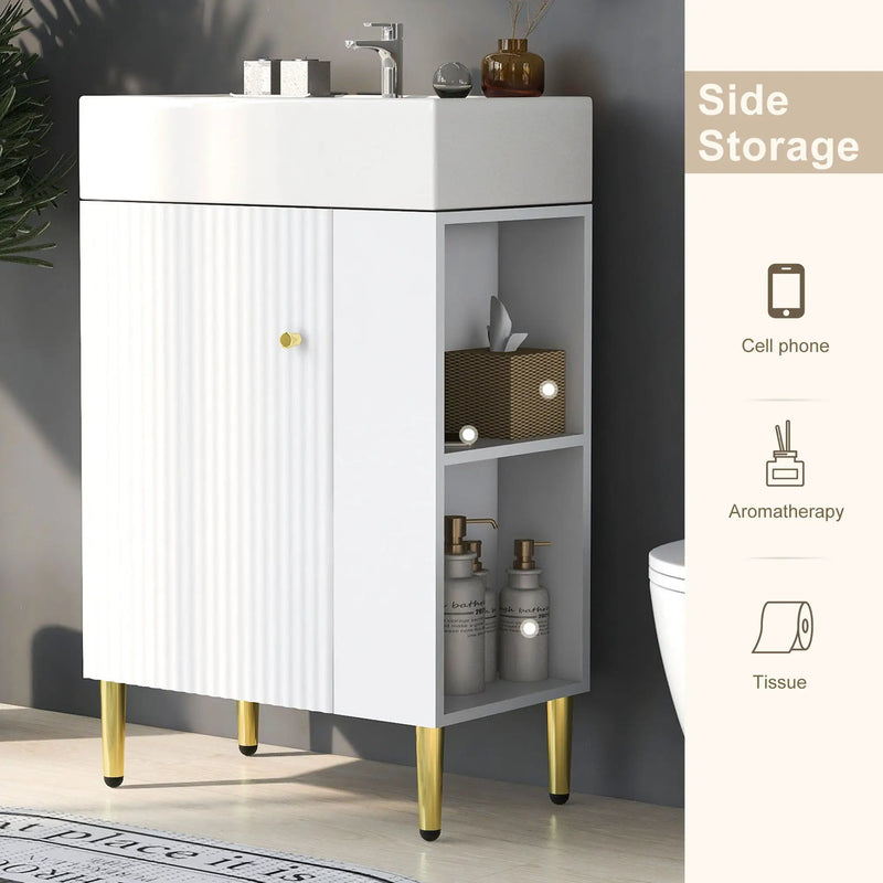 Bathroom Vanity, Combo Cabinet, Bathroom Storage Cabinet, Single Ceramic Sink by HouseOfZazla