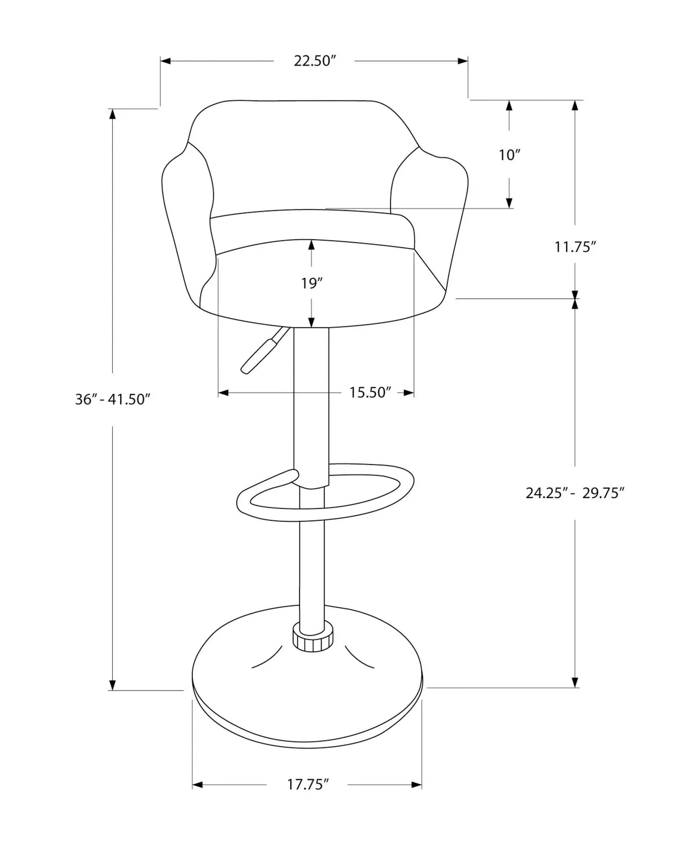 Swivel Stool Bar Height, Adjustable Versatile Seating, Contemporary & Modern by HouseOfZazla