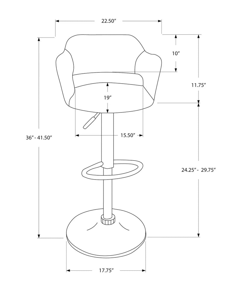 Swivel Stool Bar Height, Adjustable Versatile Seating, Contemporary & Modern by Unique Piece Furniture