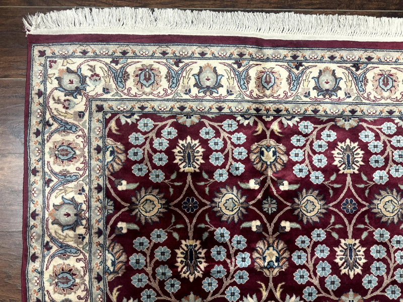 Pak Persian Rug 4x6, Floral Allover, Vintage Wool Carpet, Plum and Ivory by Jewel Rugs